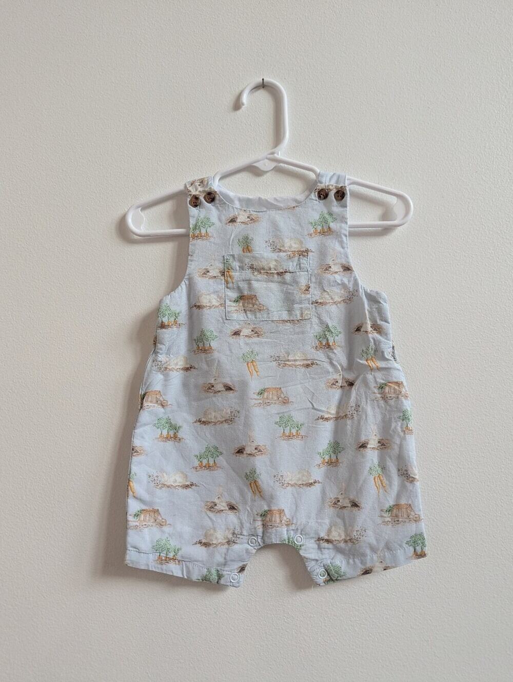 Edgehill Collection 3m Shortalls Romper Baby Boy Blue Bunny Rabbit